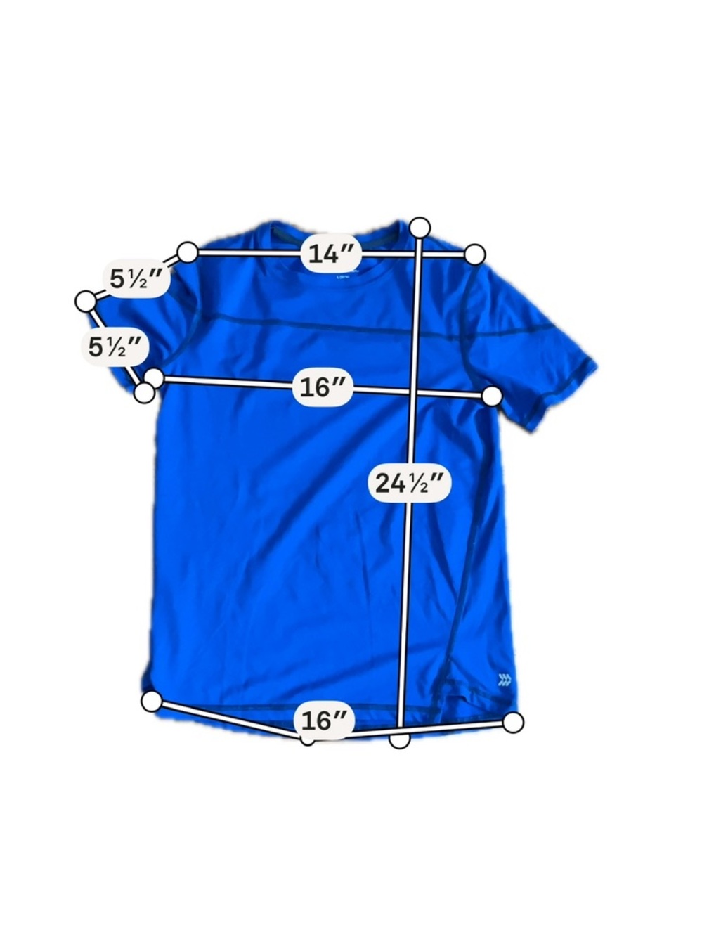 All In Motion Performance Athletic Shirt Youth Large Blue Moisture Wicking - Picture 2 of 5